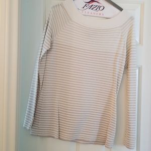 Two WHBM Sweaters. Black/Beige & Cream /Gold